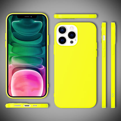 NALIA Bunte Neon Handy Hülle für iPhone 13 Pro, Matt Silikon Case Cover Bumper