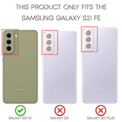 NALIA Leder Look Case für Samsung Galaxy S21 FE, Schwarze Silikonhülle Anti-Fingerabdruck Rutschfest Kratzfest