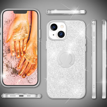 NALIA Glitzer Ringhülle für iPhone 13, Silikon Handyhülle Stoßfest Glitter Cover Bling Case Schutzhülle mit Ring