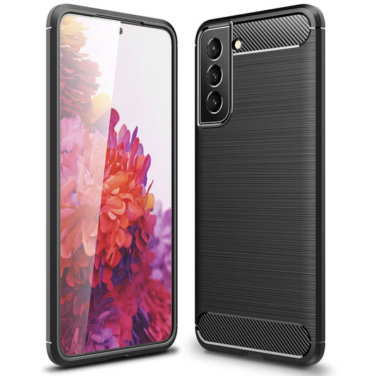 NALIA Carbon Look Case für Samsung Galaxy S22 Plus, Matt-Schwarze Silikonhülle Anti-Fingerabdruck Kohlefaser-Optik, Handyhülle Schutzhülle