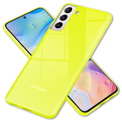 NALIA Klare Neon Handyhülle für Samsung Galaxy S22, Durchsichtig Bunt Leuchtend Vergilbungsfrei, Dünne Robuste Schutzhülle Cover Case