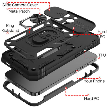 NALIA Military-Style Ringhülle für iPhone 13 Pro Max, Extrem Schützend mit Display-Rahmen & Kamera-Abdeckung