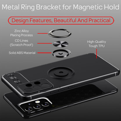 Für Samsung Galaxy A33 - Ring Hülle Matt Silikon Handy Schutz Case Standfunktion