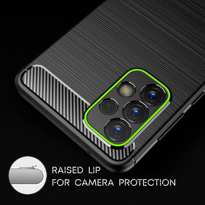 NALIA Carbon Look Case für Samsung Galaxy A53, Matt-Schwarze Silikonhülle Anti-Fingerabdruck Kohlefaser-Optik Rutschfest Stoßfest Kratzfest, Dünne Schutzhülle Handyhülle Backcover