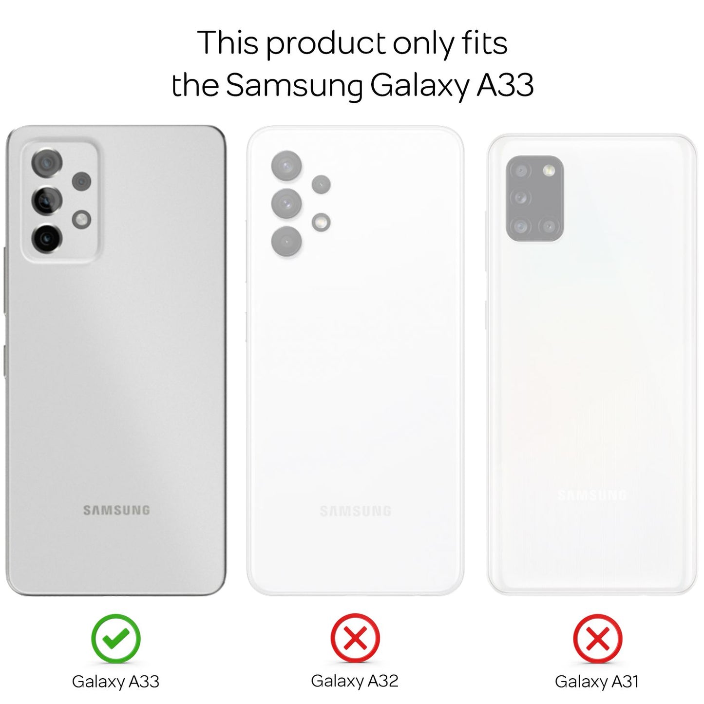 Für Samsung Galaxy A33 - Leder Look Case Anti-Fingerabdruck Silikon Handy Hülle