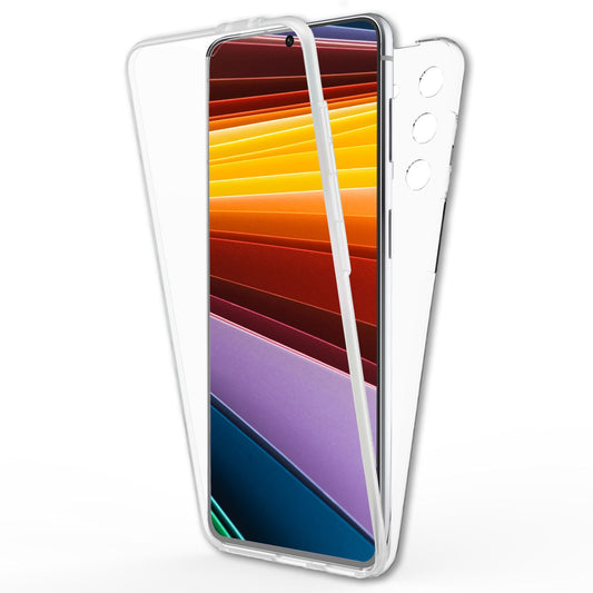 NALIA Klare 360° Schutzhülle für Samsung Galaxy S22 Plus, Komplettschutz Transparent Anti-Gelb Durchsichtig Robust, Hardcase & Silikon & Displayschutz