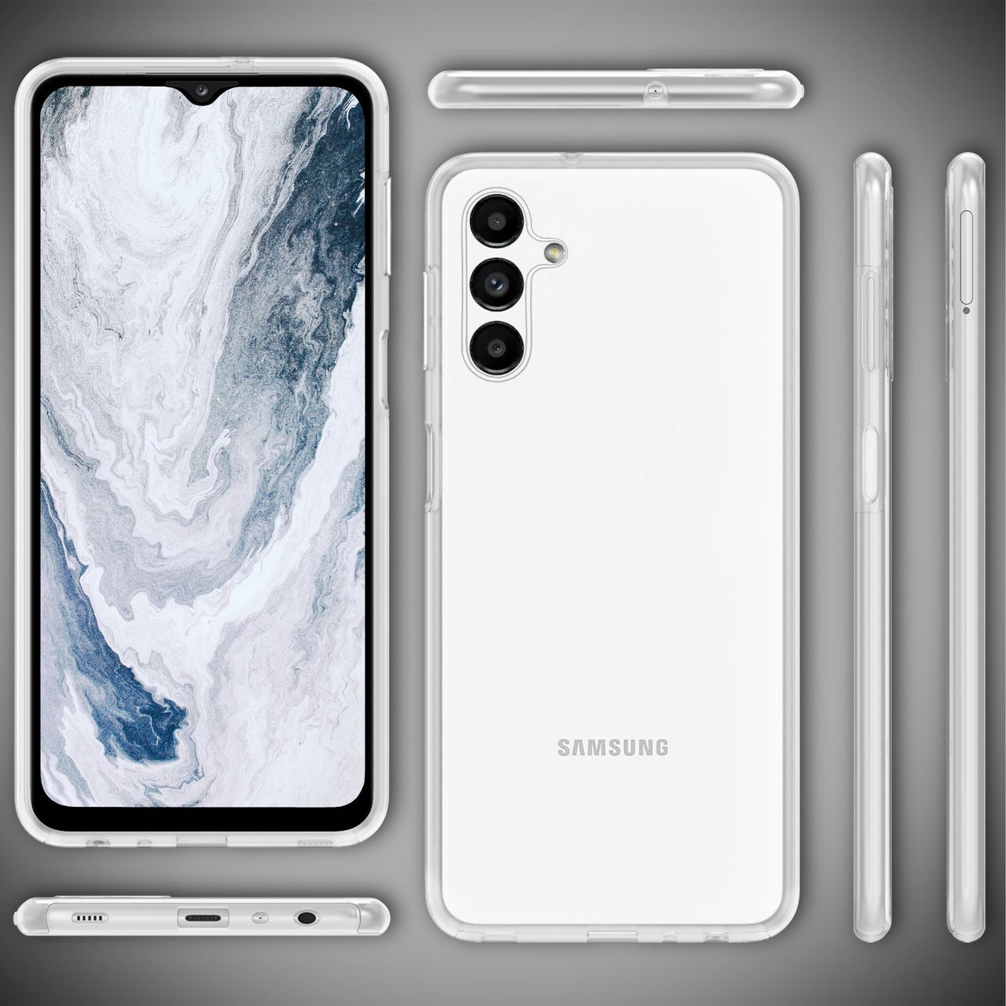 Hülle für Samsung Galaxy A13 5G 360° Schutzhülle Klar Full Cover Display Schutz