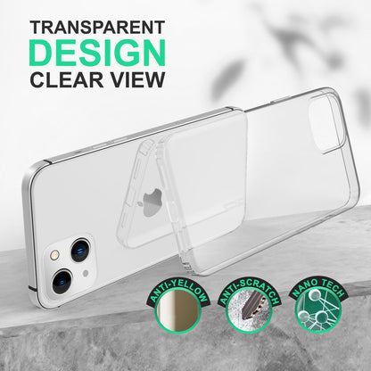 Hülle für iPhone 14 - Klar Kratzfest Transparent Hard Back Case & Silikon Bumper