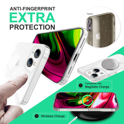 Hülle für iPhone 14 Plus - Klar Kratzfest Transparent Hard Case & Silikon Bumper