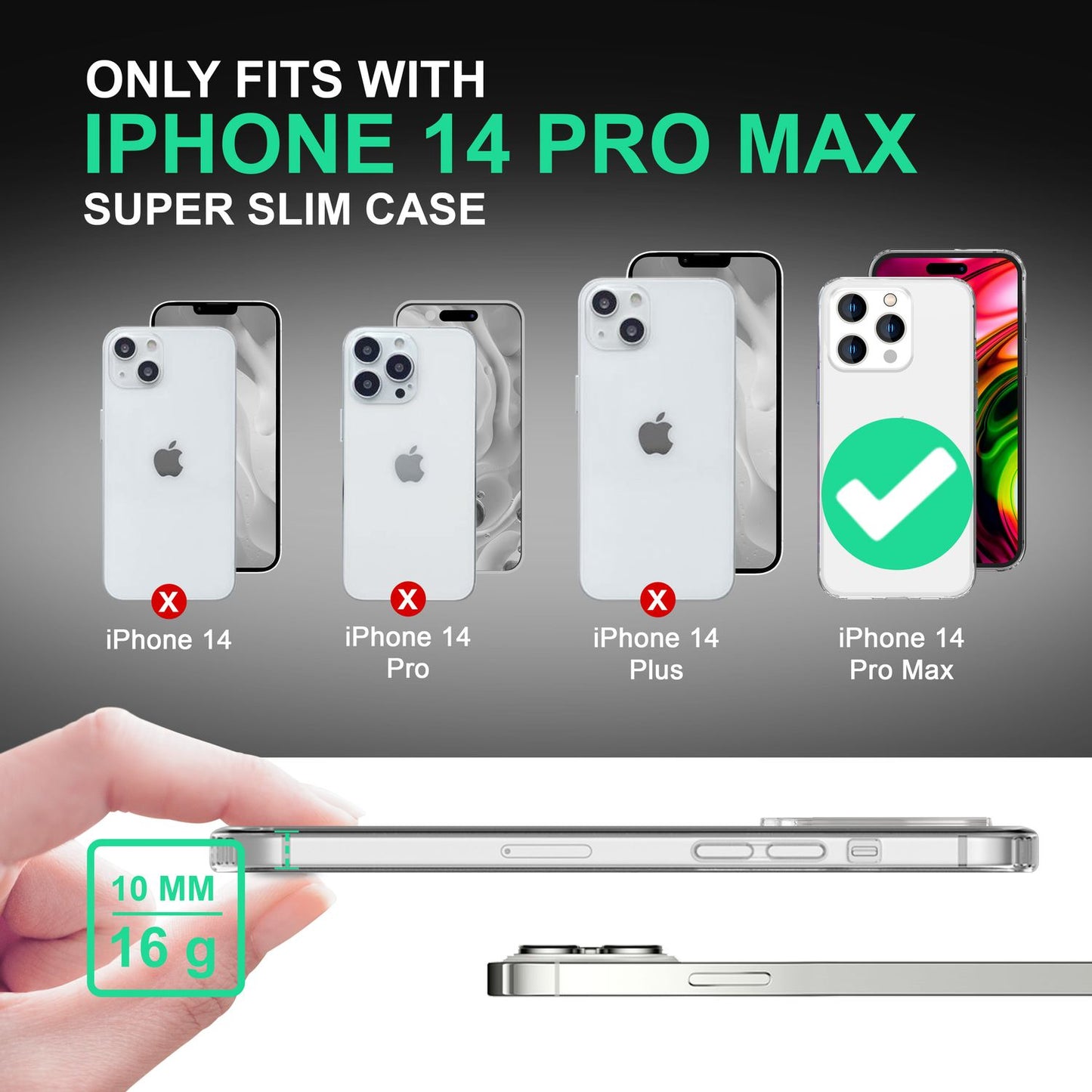 Hülle für iPhone 14 Pro Max - Klar Kratzfest Transparent Hard Case & TPU Silikon