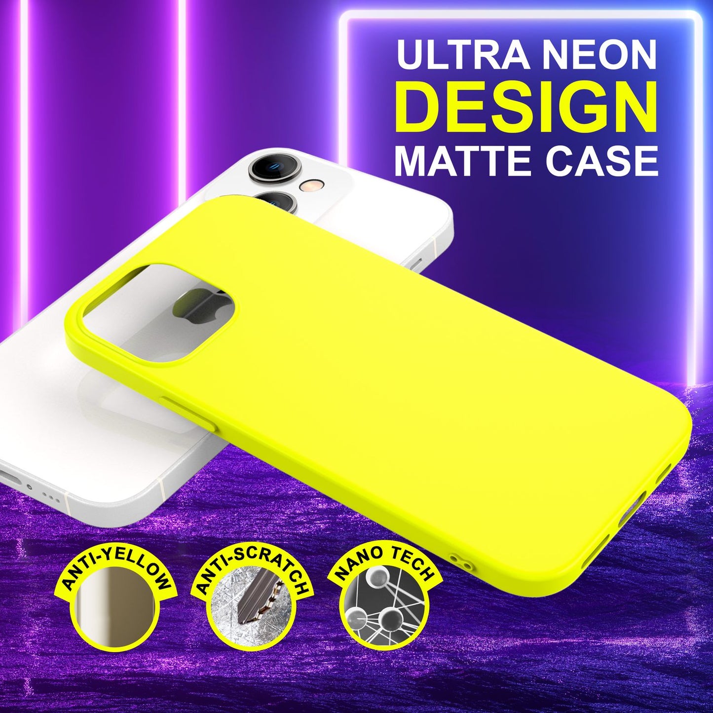 Hülle für iPhone 14 - Bunte Neon Silikon Handyhülle Samtig Weich Rutschfest Case