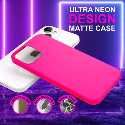 Hülle für iPhone 14 Plus - Bunte Neon Silikon Handyhülle Samtig Rutschfest Cover