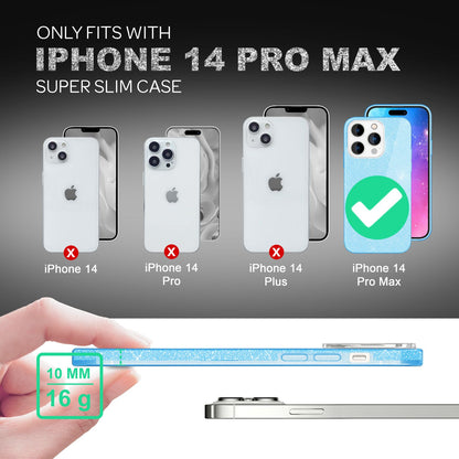 Hülle für iPhone 14 Pro Max - Glitzer Silikon Handyhülle Diamant Glitter Case