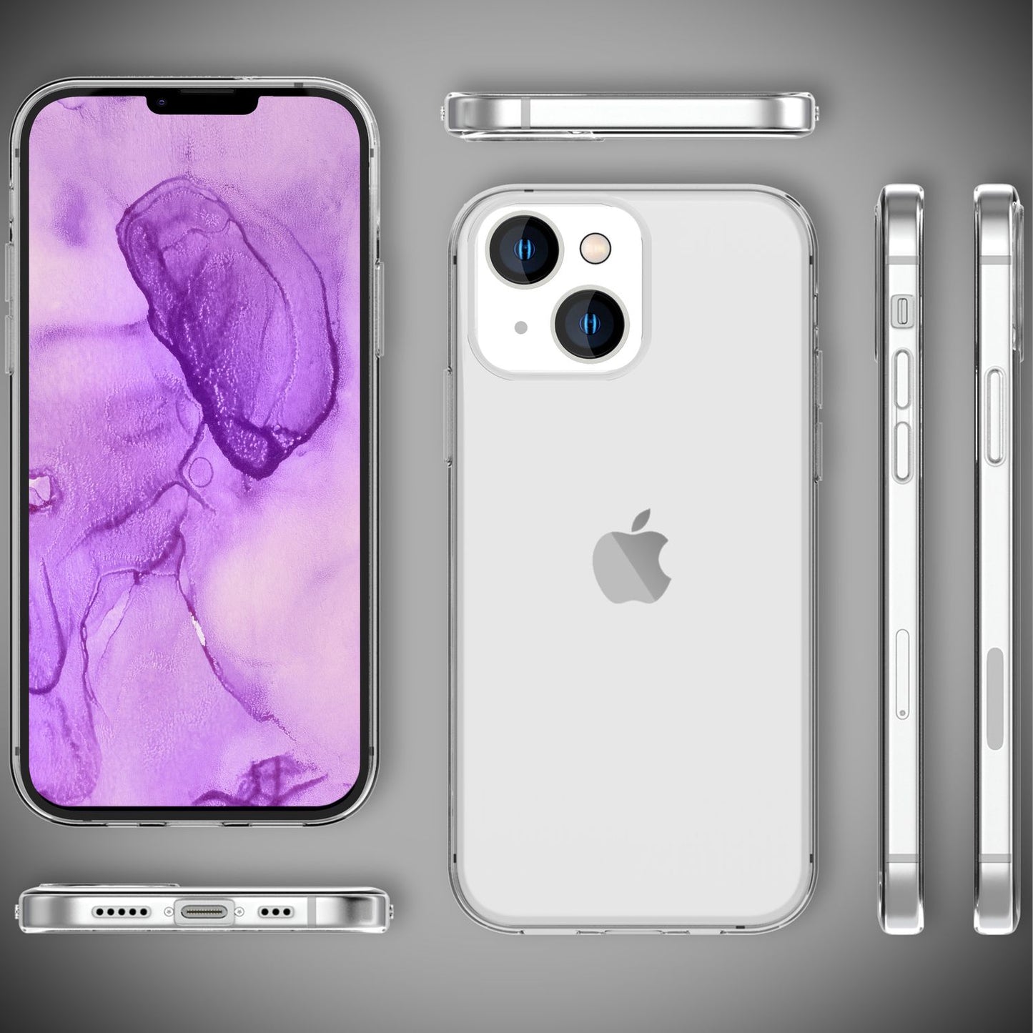 360° Hülle für iPhone 14 - Klar Transparent Full Cover Case Display Schutz Etui