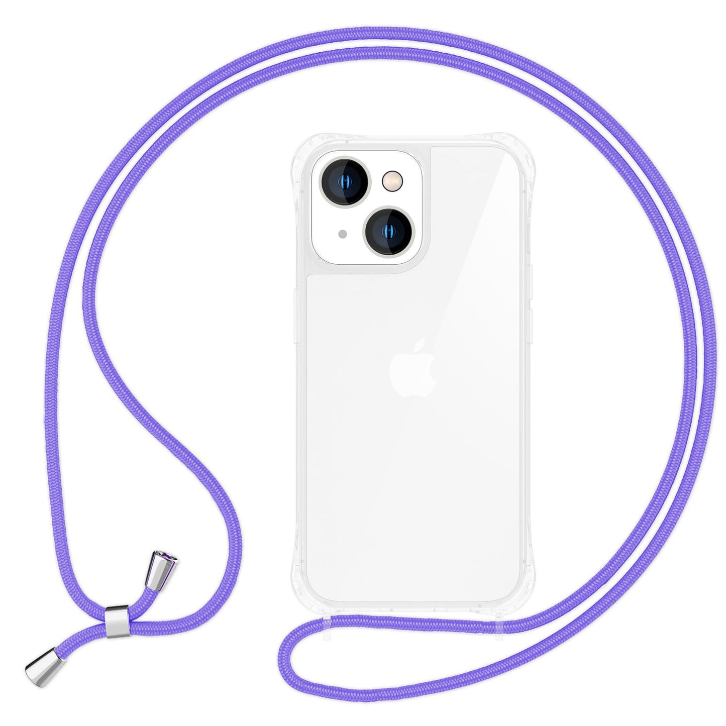 Hülle mit Kette für iPhone 14 - Klare Handyhülle mit Schnur Band zum Umhängen