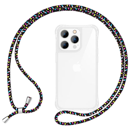 Hülle mit Kette für iPhone 14 Pro Max - Klare Handyhülle mit Band zum Umhängen