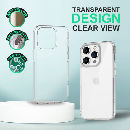 Klare Hülle für iPhone 14 Pro - Transparent Kratzfest Anti-Gelb Clear Acryl Case