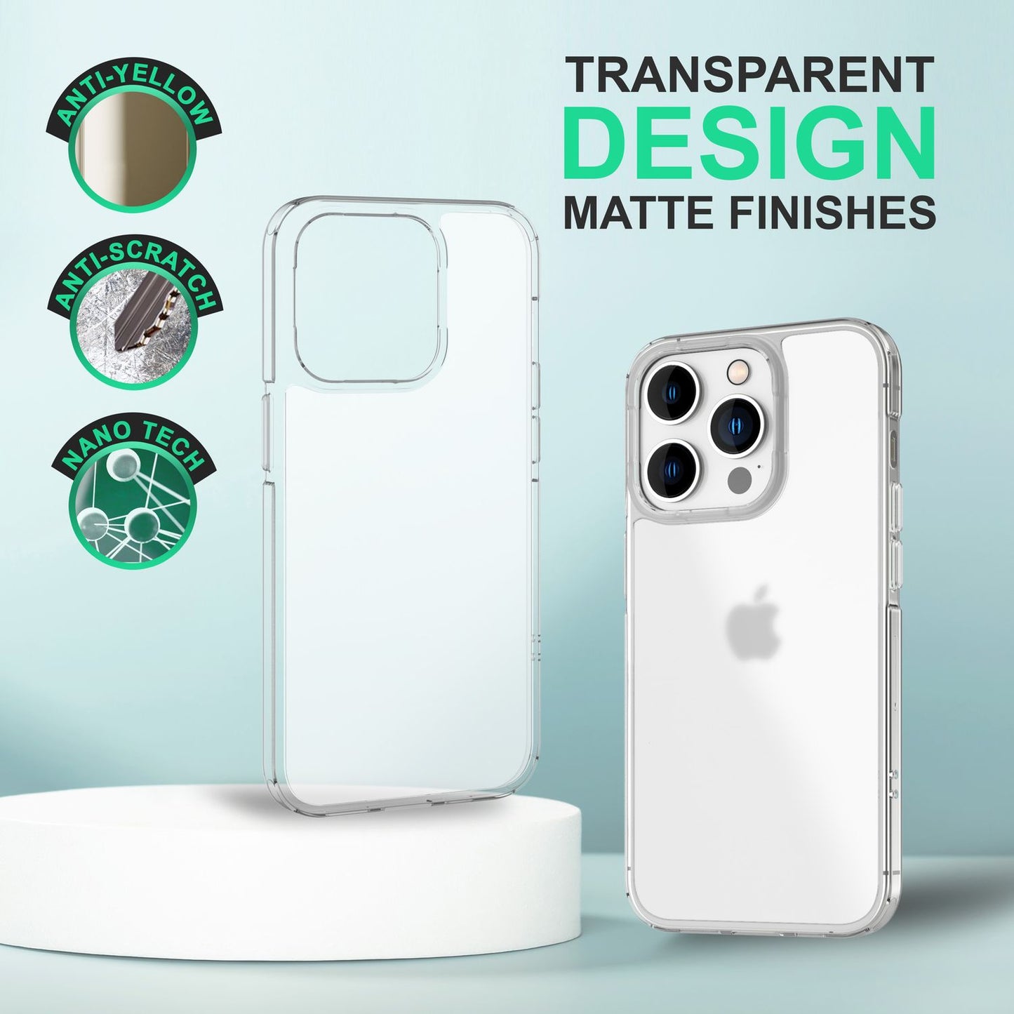 Hülle für iPhone 14 Pro - Matt Durchscheinend Anti-Fingerprint Kratzfest Cover
