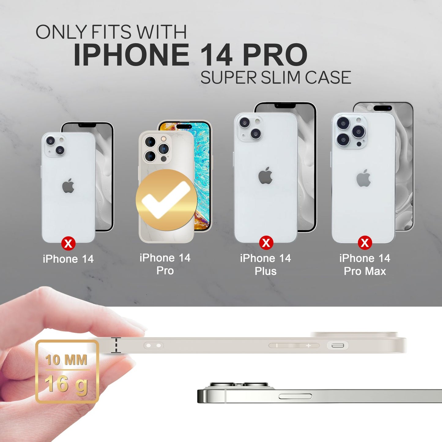 Glas Hülle für iPhone 14 Pro, Marmor Look Hardcase Silikon Rahmen Handy Cover