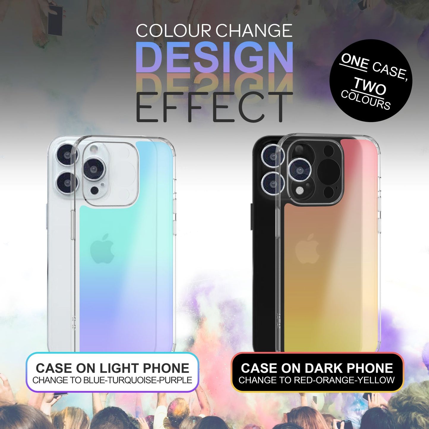 Farbwechsel Hülle für iPhone 14 Pro - Durchscheinend Farbspiel Kratzfest Robust