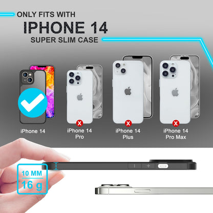 Hülle für iPhone 14 - Carbon Look Case Halb-Transparent Matt Anti-Fingerabdruck