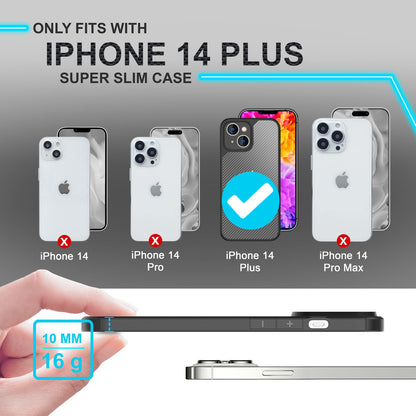 Für iPhone 14 Plus Hülle Carbon Look Case Durchscheinend Matt Schutz Handyhülle