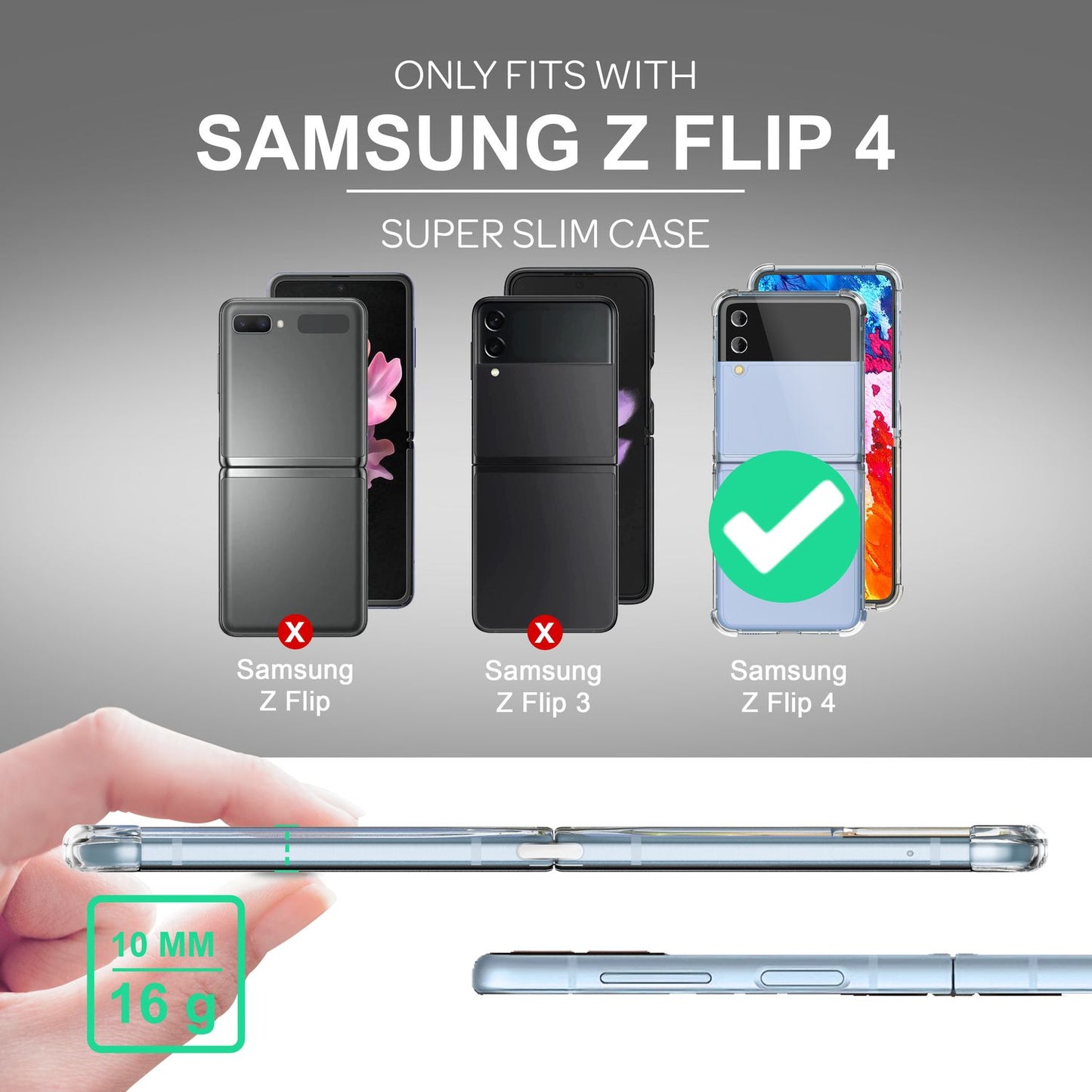 Hülle für Samsung Galaxy Z Flip4 Klar Kratzfest Anti-Gelb Hart Cover Schutzhülle