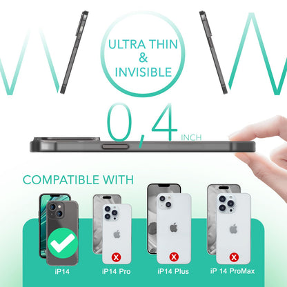 Ultra Dünne Hülle für iPhone 14, Slim 0,3mm Durchsichtig Schutz Cover Handyhülle