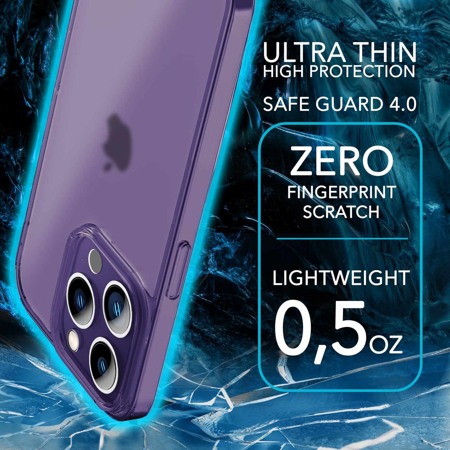 Ultra Dünne Hülle für iPhone 14 Pro, Slim 0,3mm Durchsichtig Schutz Handyhülle