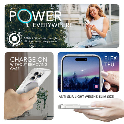 Glitzer-Hülle MagSafe und 2x Schutzglas für iPhone 14 Pro, Klar Display Folie