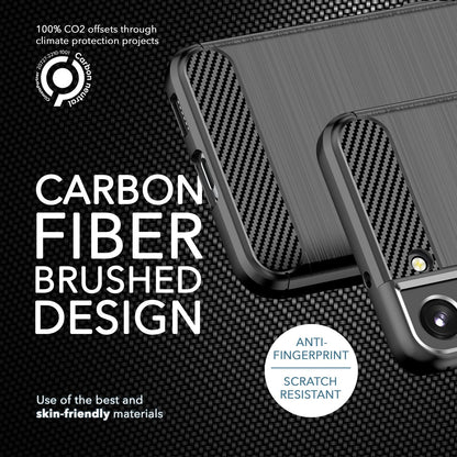 Carbon Look Hülle für Samsung Galaxy S23 Plus, 2x Displayschutz Glas, Schwarz