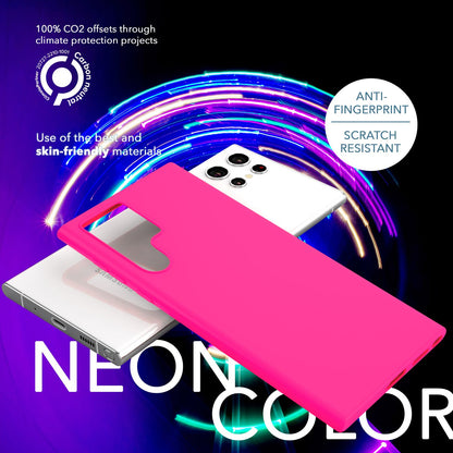 Bunte Neon Silikon Hülle für Samsung Galaxy S23 Ultra, 2x Displayschutz
