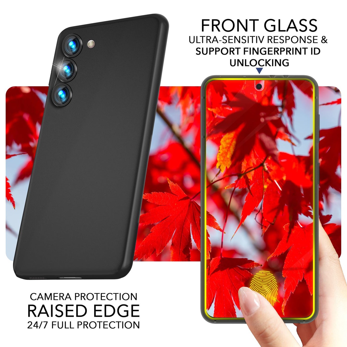 Matte Handy Hülle 0,3mm Dünn für Samsung Galaxy S23, 2x Displayschutz