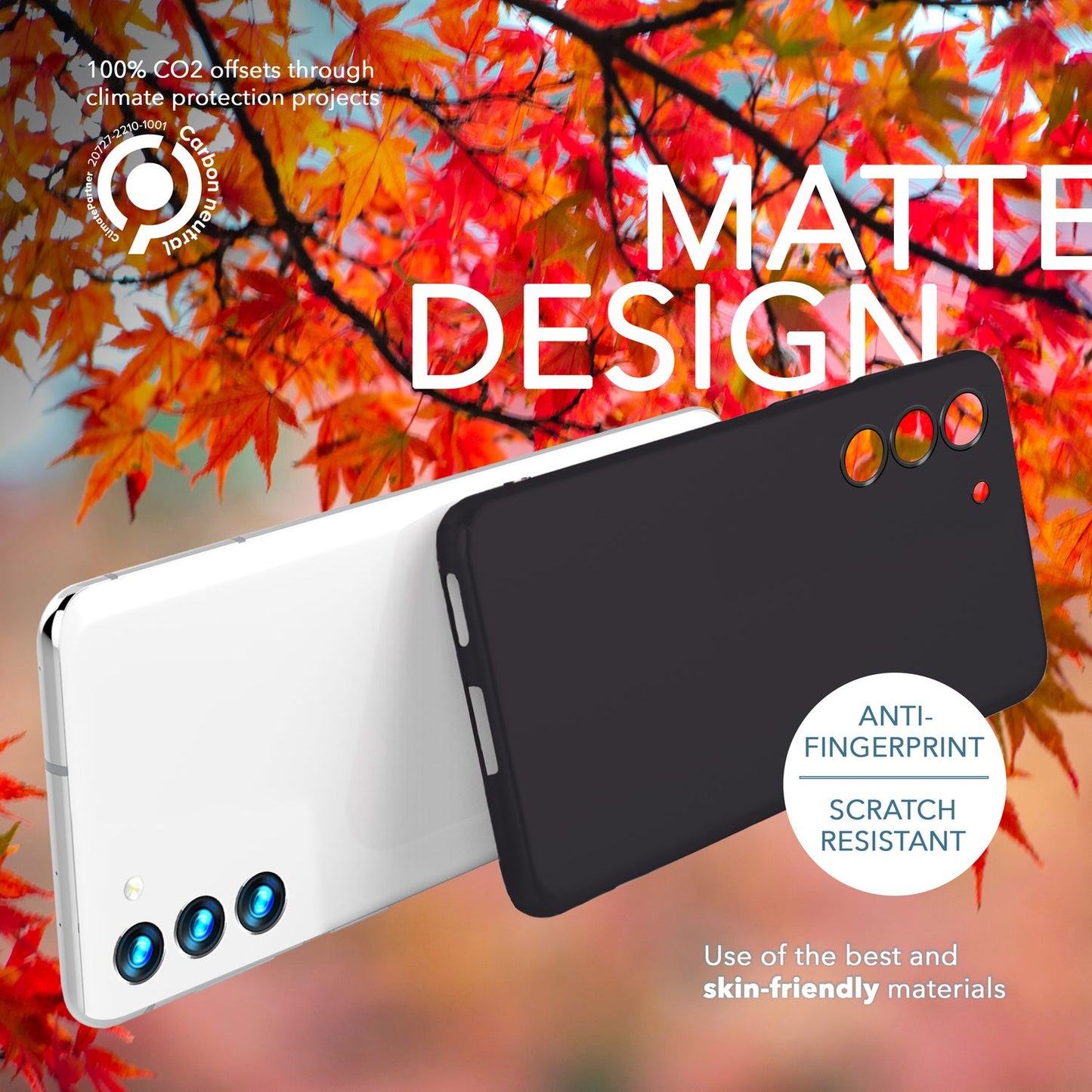 Handy Hülle Matt 0,3mm Dünn für Samsung Galaxy S23 Plus, 2x Displayglas