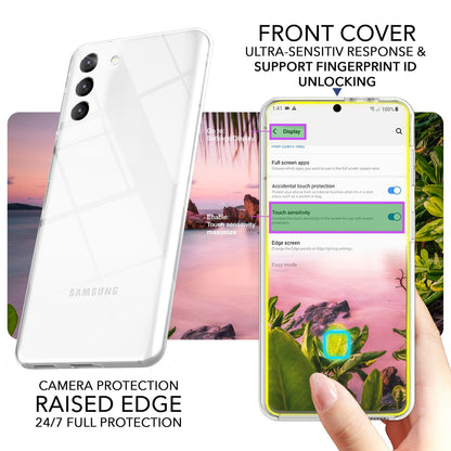 Klare 360 Grad Hülle für Samsung Galaxy S23, Full-Cover Hardcase, Transparent