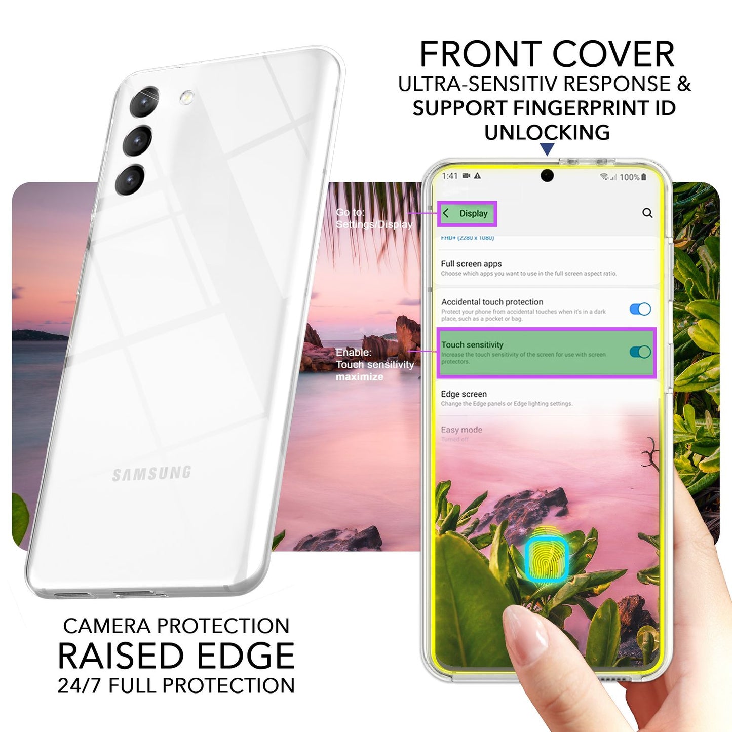 Klare 360 Grad Hülle für Samsung Galaxy S23 Plus, Full-Cover Schutz, Transparent