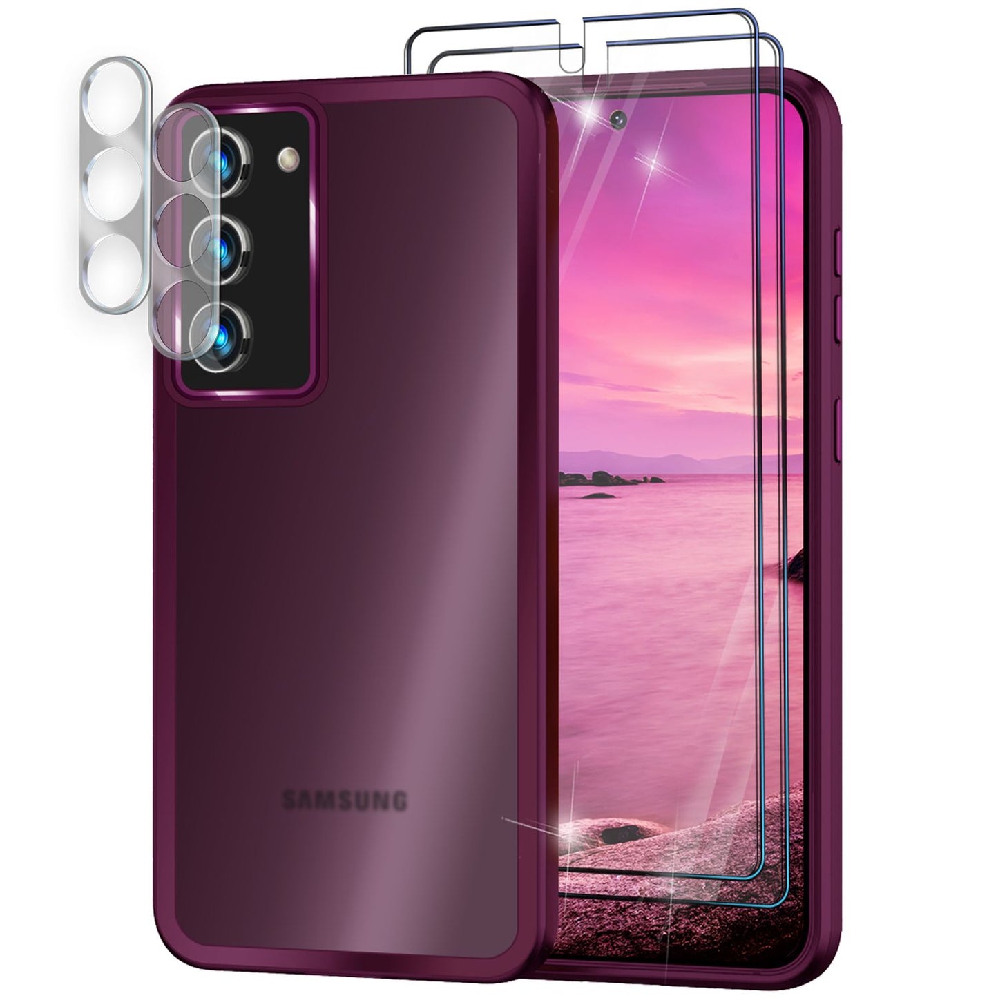 Hybrid Hülle für Samsung Galaxy S23 Plus, 2x Display- & Kameraschutz
