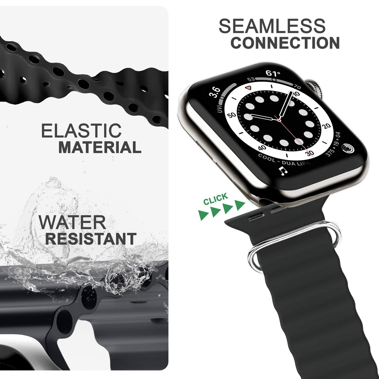 Ocean Armband für Apple Watch SE/8/7/6/5/4/3/2/1, 38mm 40mm 41mm