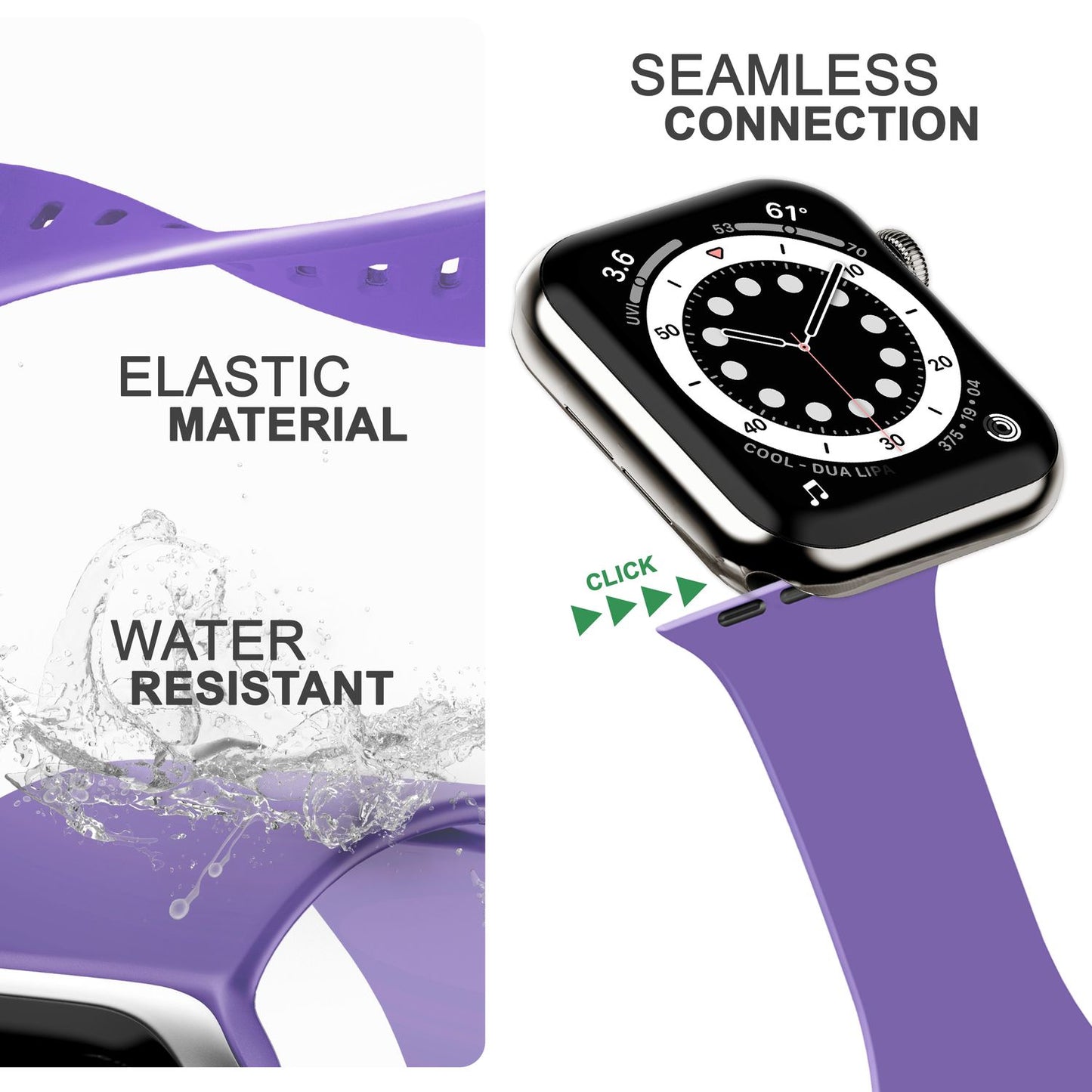 Silikon Armband für Apple Watch Ultra/SE/8/7/6/5/4/3/2/1, 42mm 44mm 45mm 49mm