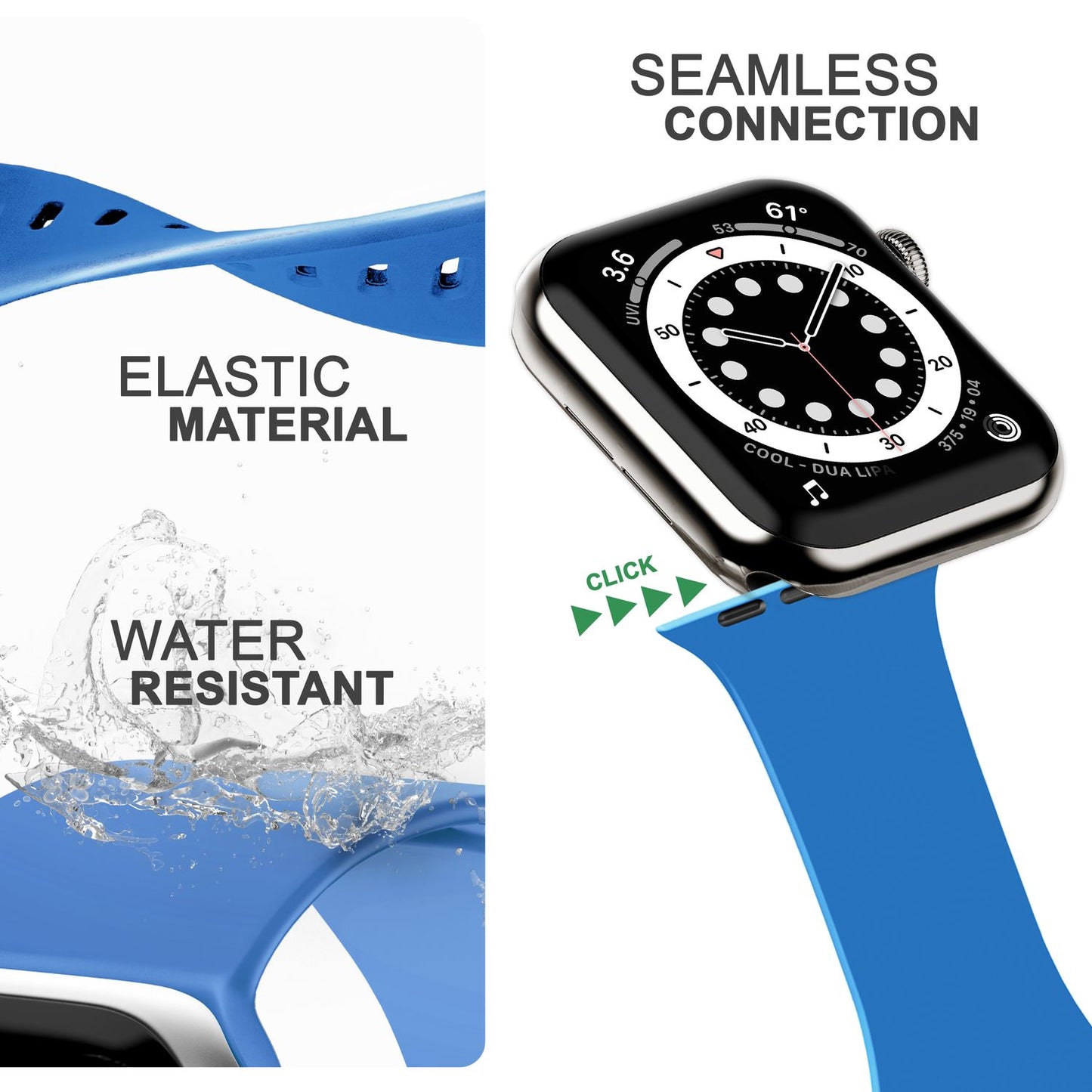Silikon Armband für Apple Watch Ultra/SE/8/7/6/5/4/3/2/1, 42mm 44mm 45mm 49mm