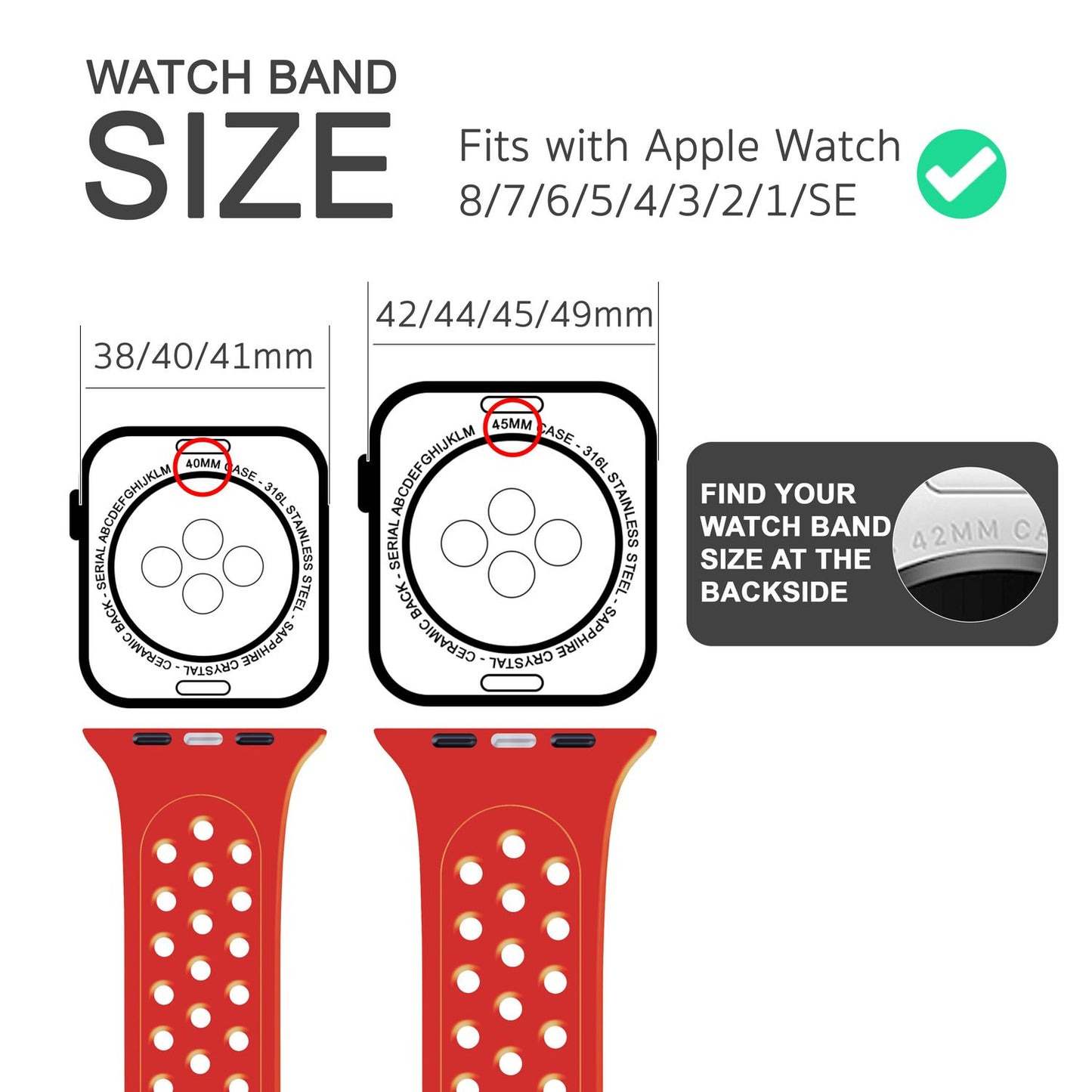 Gelochtes Armband für Apple Watch SE/8/7/6/5/4/3/2/1, 38mm 40mm 41mm