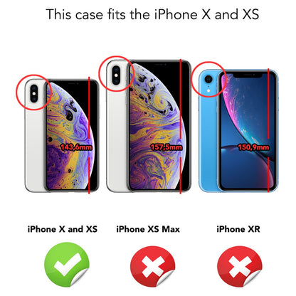 NALIA Flipcase für Apple iPhone X XS, Leder Flip Case Rundum Schutz Cover Etui