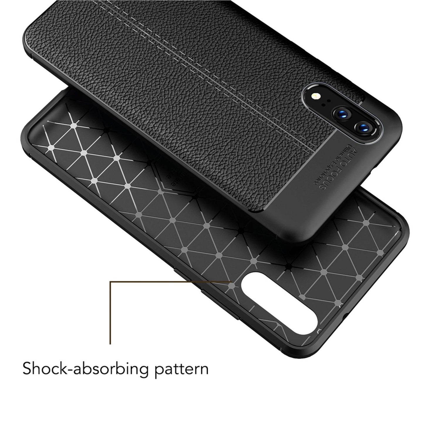 Huawei P20 Leder Look Handy Hülle von NALIA, Silikon Cover Case Schutz Dünn