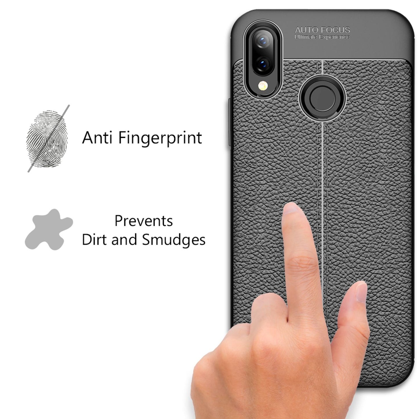 NALIA Handy Hülle für Huawei P smart+ 2018, Leder Case Silikon Cover Schutz Etui