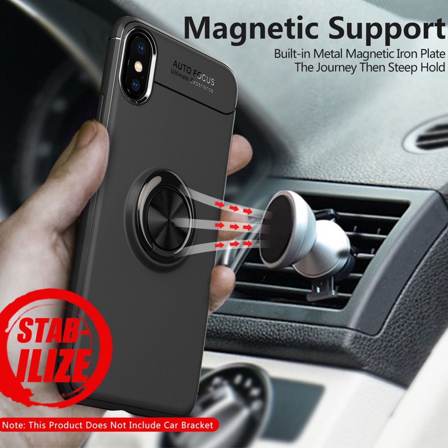 NALIA Ring Hülle für Apple iPhone XS Max, Schutz Cover Magnetisch Silikon Case
