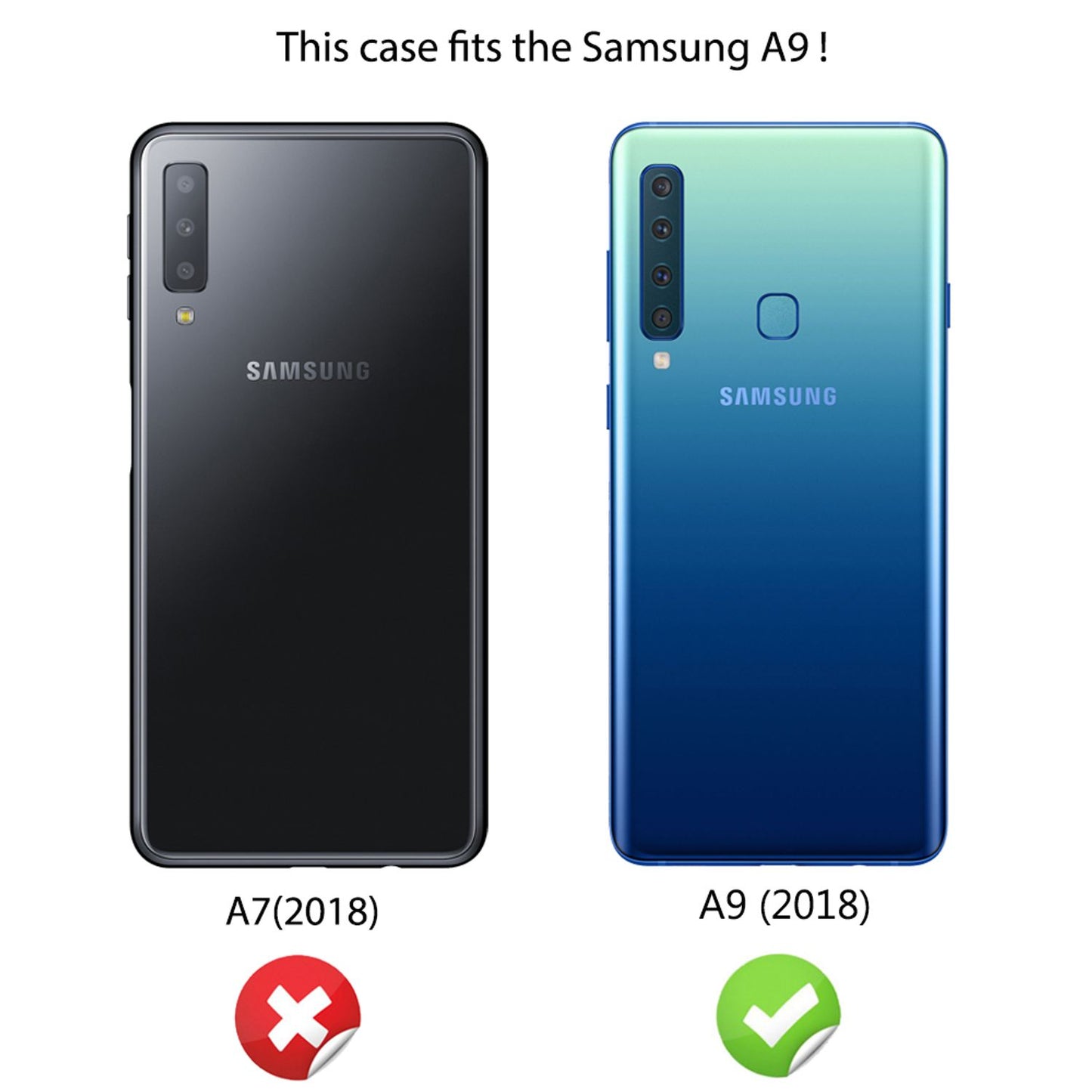 NALIA Ring Hülle kompatibel mit Samsung Galaxy A9 2018, Cover für KFZ Halterung